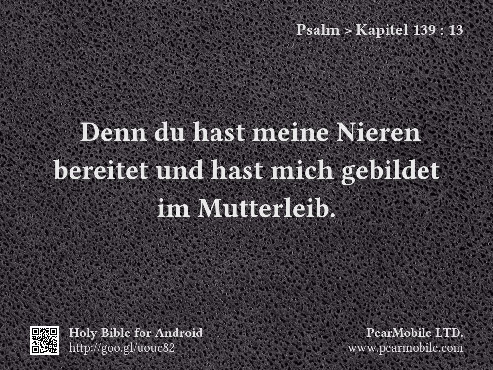 Psalm, Kapitel 139:13